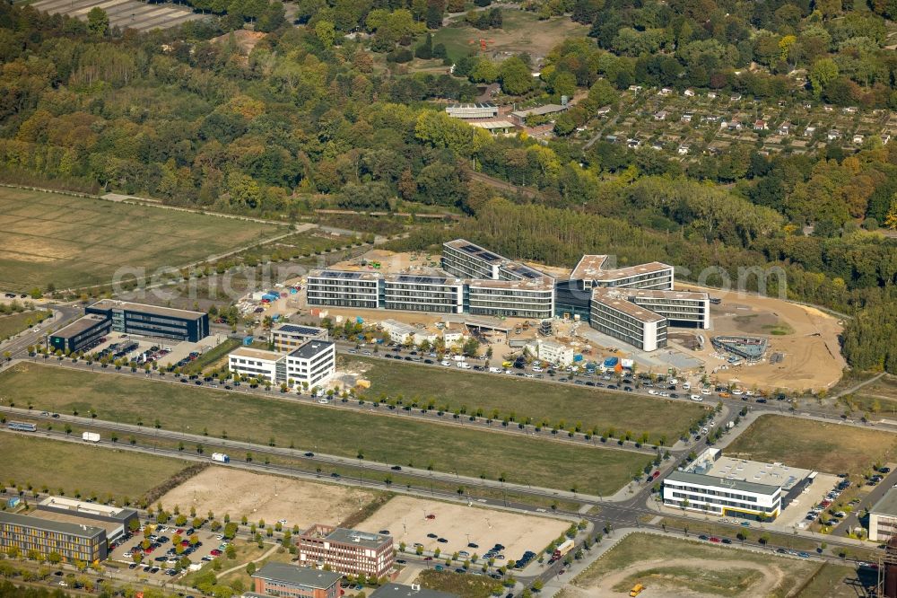 Aerial photograph Dortmund - Construction site to build a new office and commercial building of Amprion GmbH on Robert-Schuman-Strasse in the district Hoerde in Dortmund in the state North Rhine-Westphalia