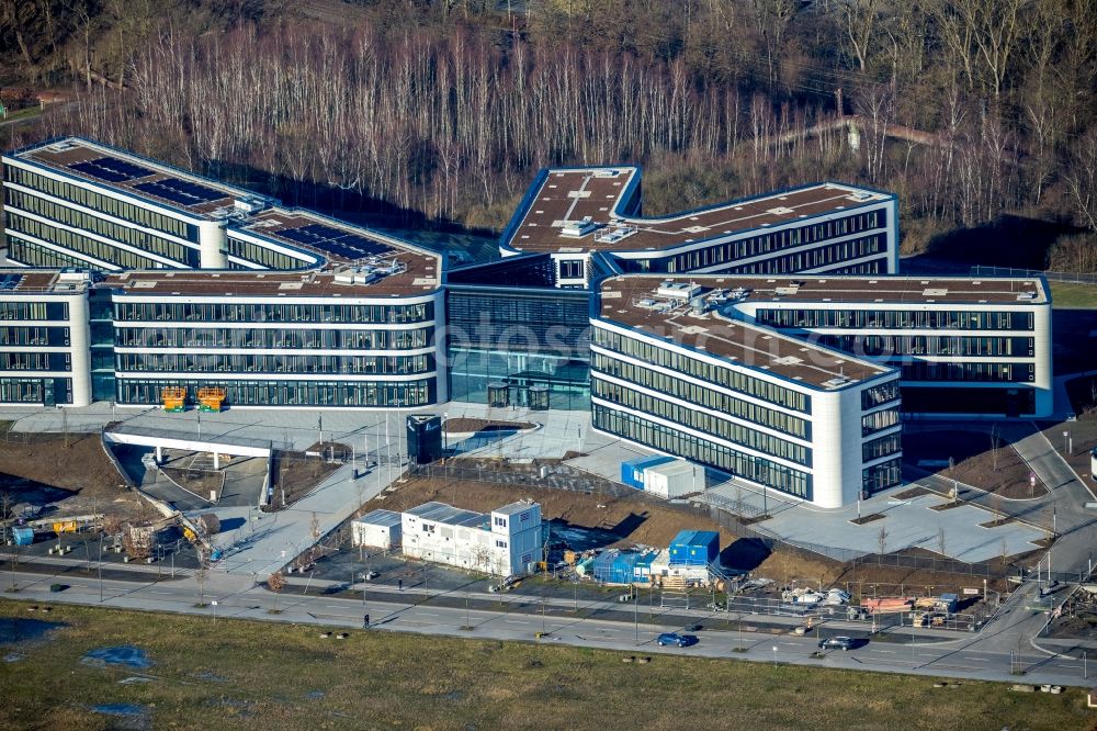 Aerial photograph Dortmund - Construction site to build a new office and commercial building of Amprion GmbH on Robert-Schuman-Strasse in the district Hoerde in Dortmund in the state North Rhine-Westphalia