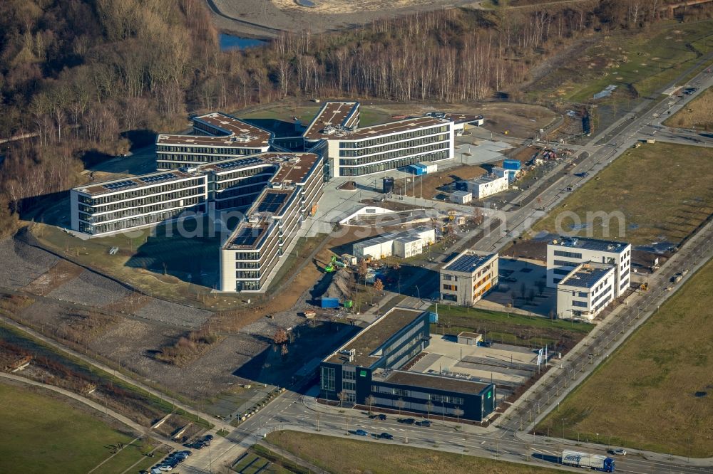 Dortmund from above - Construction site to build a new office and commercial building of Amprion GmbH on Robert-Schuman-Strasse in the district Hoerde in Dortmund in the state North Rhine-Westphalia