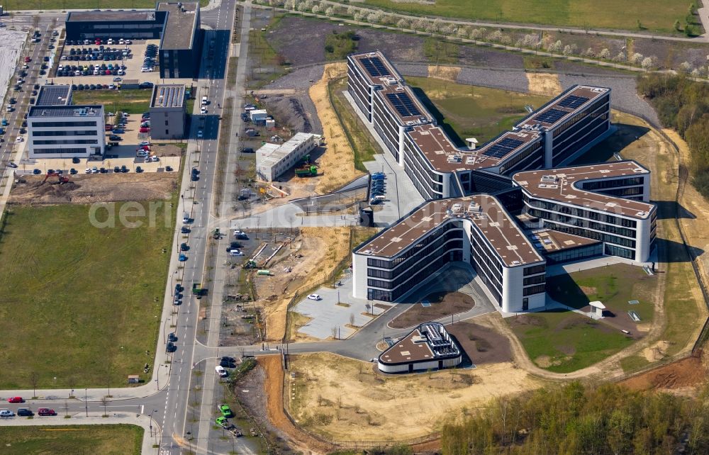 Aerial image Dortmund - Construction site to build a new office and commercial building of Amprion GmbH on Robert-Schuman-Strasse in the district Hoerde in Dortmund in the state North Rhine-Westphalia