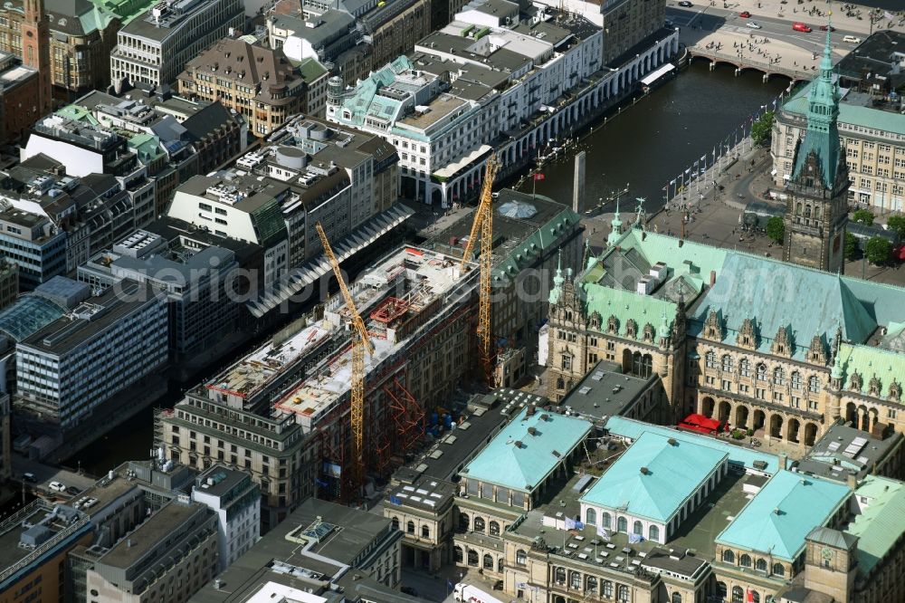 Aerial image Hamburg - Construction site to build a new office and commercial building on Alter Wall in Hamburg, Germany