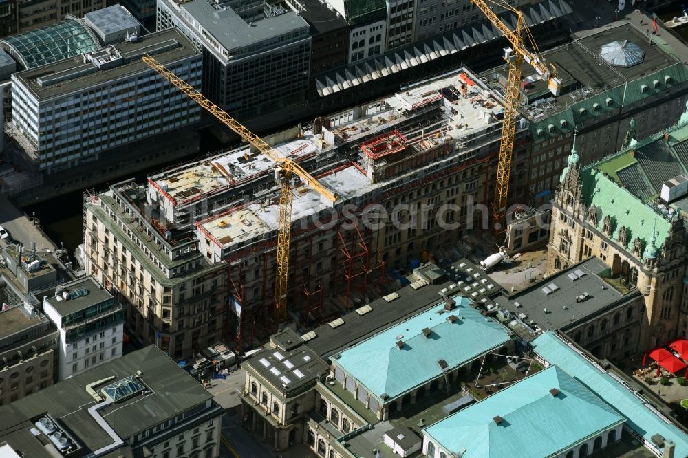 Aerial image Hamburg - Construction site to build a new office and commercial building on Alter Wall in Hamburg, Germany