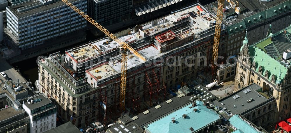 Aerial photograph Hamburg - Construction site to build a new office and commercial building on Alter Wall in Hamburg, Germany