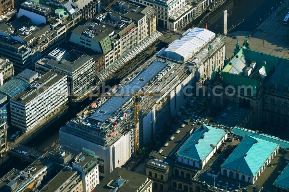 Aerial image Hamburg - Construction site to build a new office and commercial building on Alter Wall in Hamburg, Germany