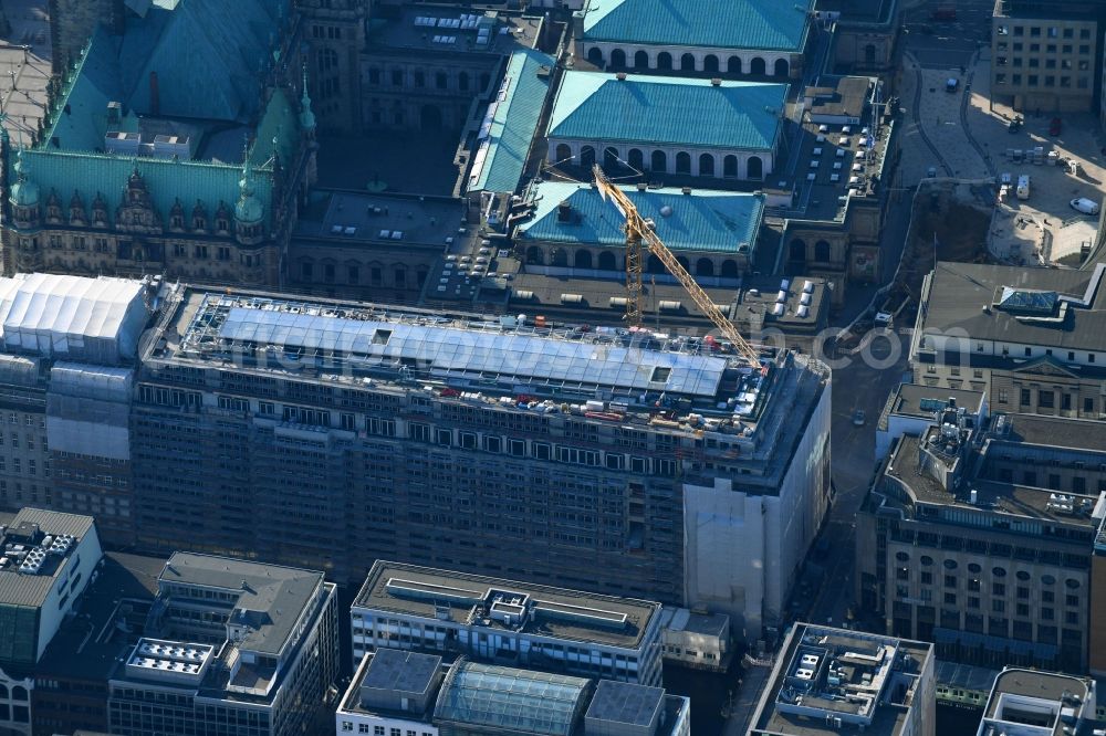 Aerial image Hamburg - Construction site to build a new office and commercial building on Alter Wall in Hamburg, Germany