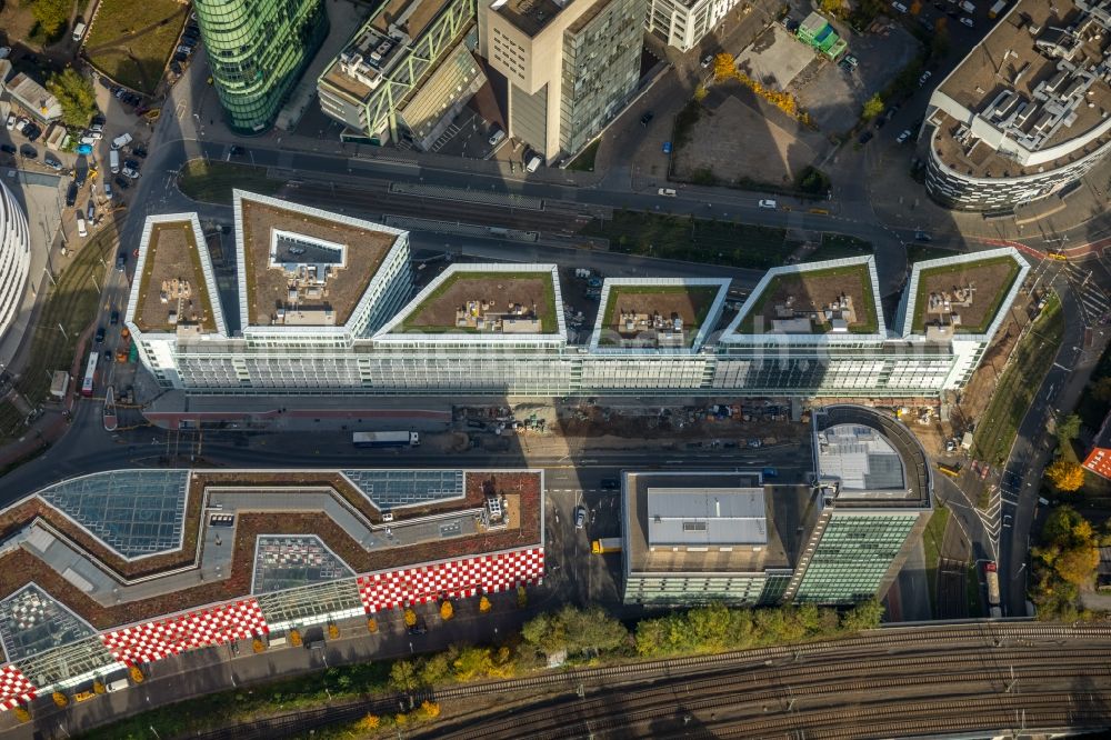 Düsseldorf from above - Construction site to build a new office and commercial building FLOAT between Franzsiusstrasse and Holzstrasse in Duesseldorf in the state North Rhine-Westphalia, Germany