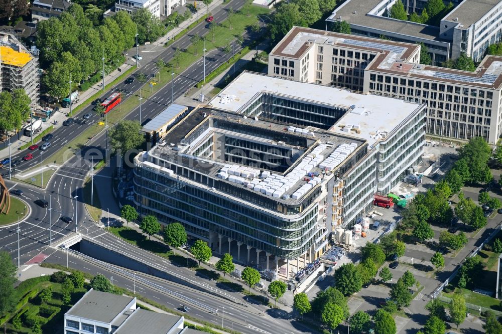 Bonn from above - Construction site to build a new office and commercial building GIZ-Campus on Friedrich-Ebert-Allee in Bonn in the state North Rhine-Westphalia, Germany