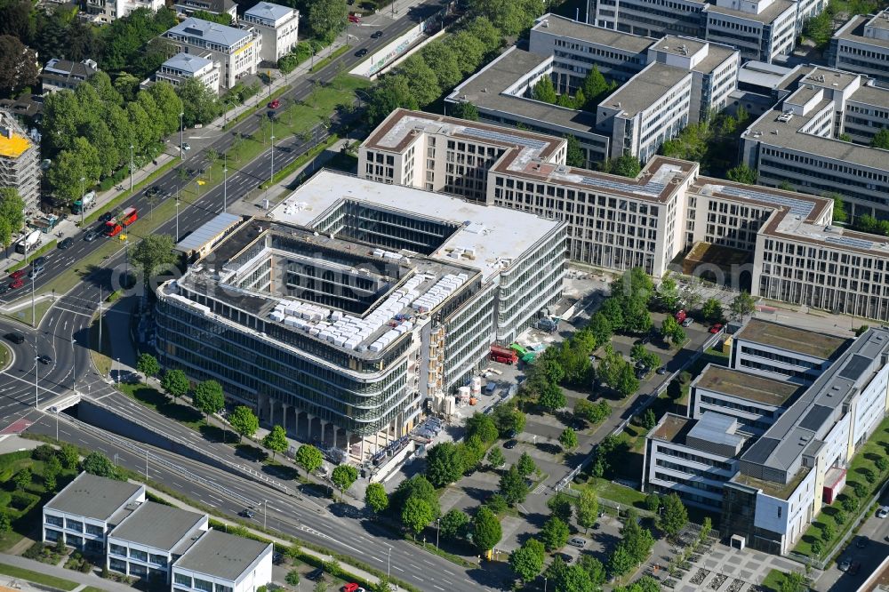 Bonn from the bird's eye view: Construction site to build a new office and commercial building GIZ-Campus on Friedrich-Ebert-Allee in Bonn in the state North Rhine-Westphalia, Germany