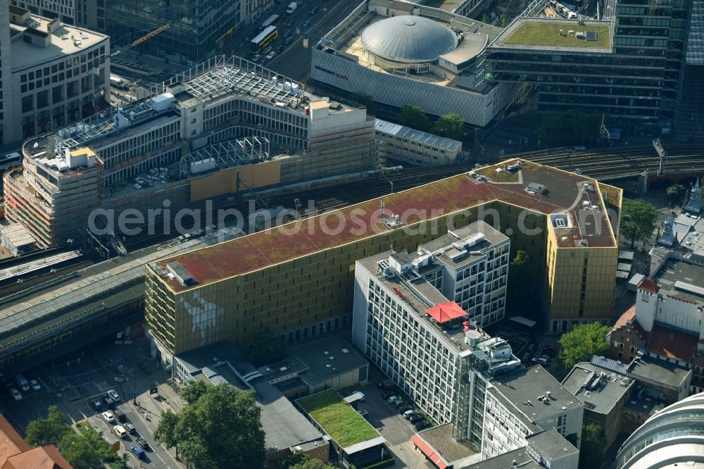 Aerial photograph Berlin - Construction site to build a new office and commercial building of Hines Interests Limited on Joachimstaler Strasse corner Hardenbergstrasse in Berlin, Germany