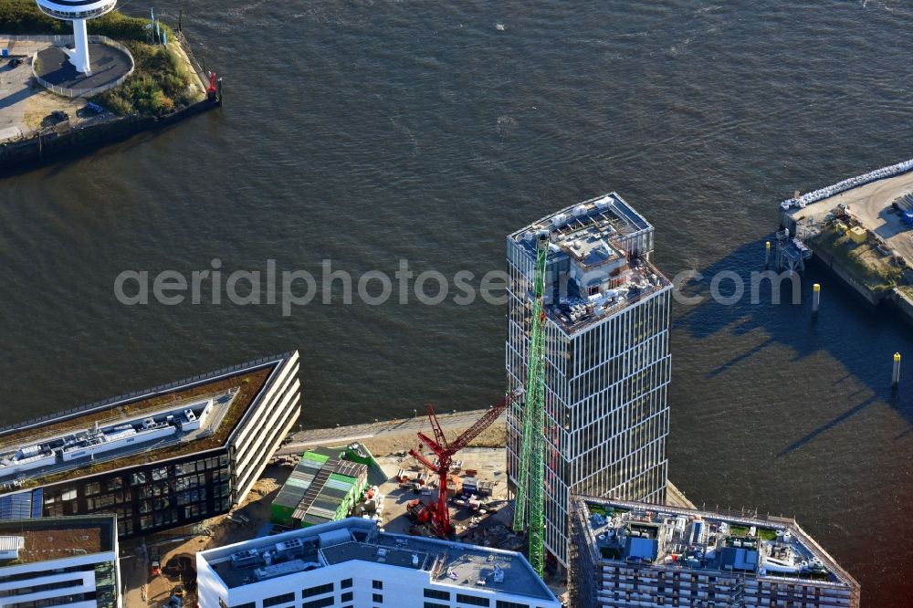 Aerial image Hamburg - Construction site to build a new office and commercial building Intelligent Quarters in of Hafen City in Hamburg, Germany