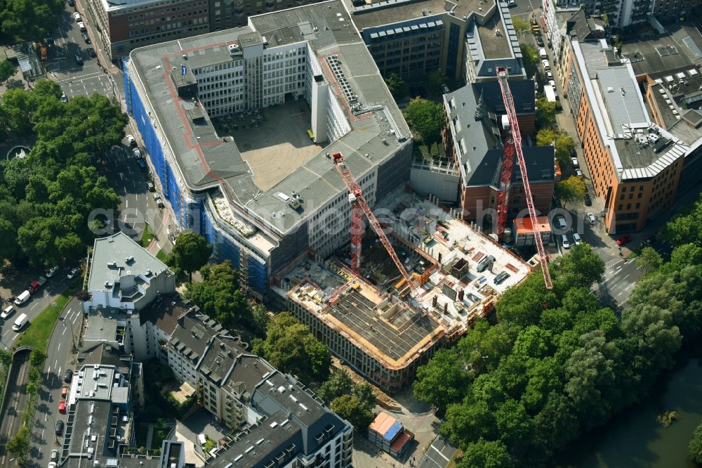 Aerial image Köln - Construction site to build a new office and commercial building Kaiserhof on Erftstrasse in the district Innenstadt in Cologne in the state North Rhine-Westphalia, Germany