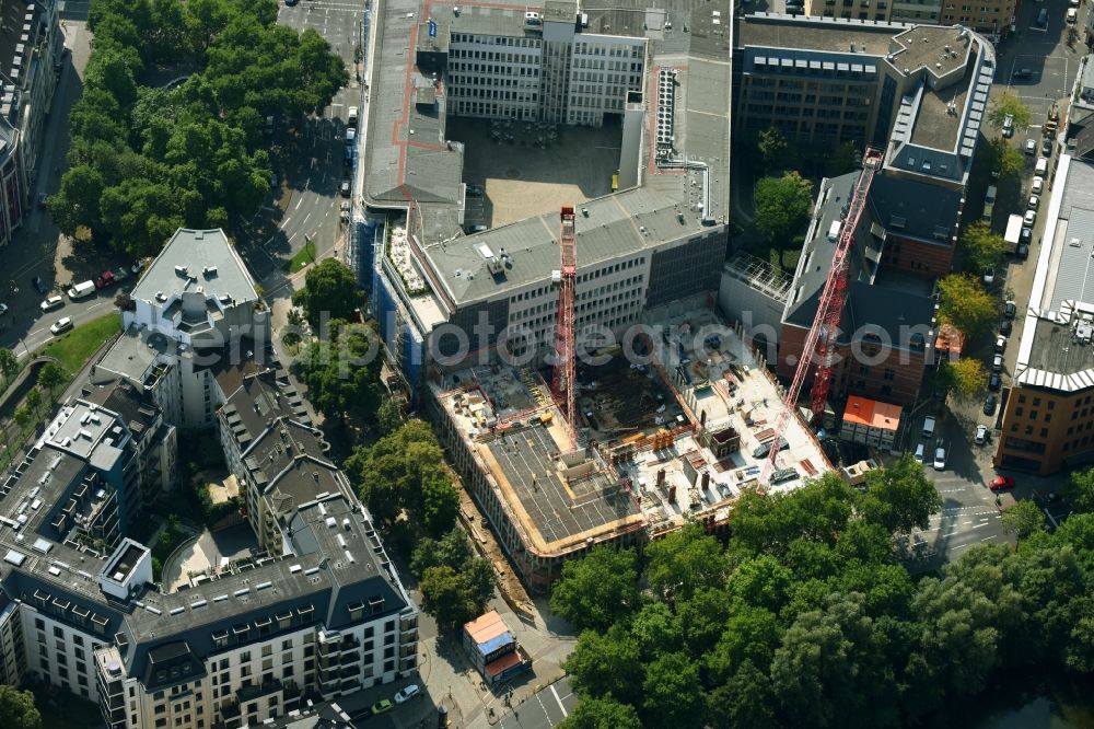 Aerial photograph Köln - Construction site to build a new office and commercial building Kaiserhof on Erftstrasse in the district Innenstadt in Cologne in the state North Rhine-Westphalia, Germany