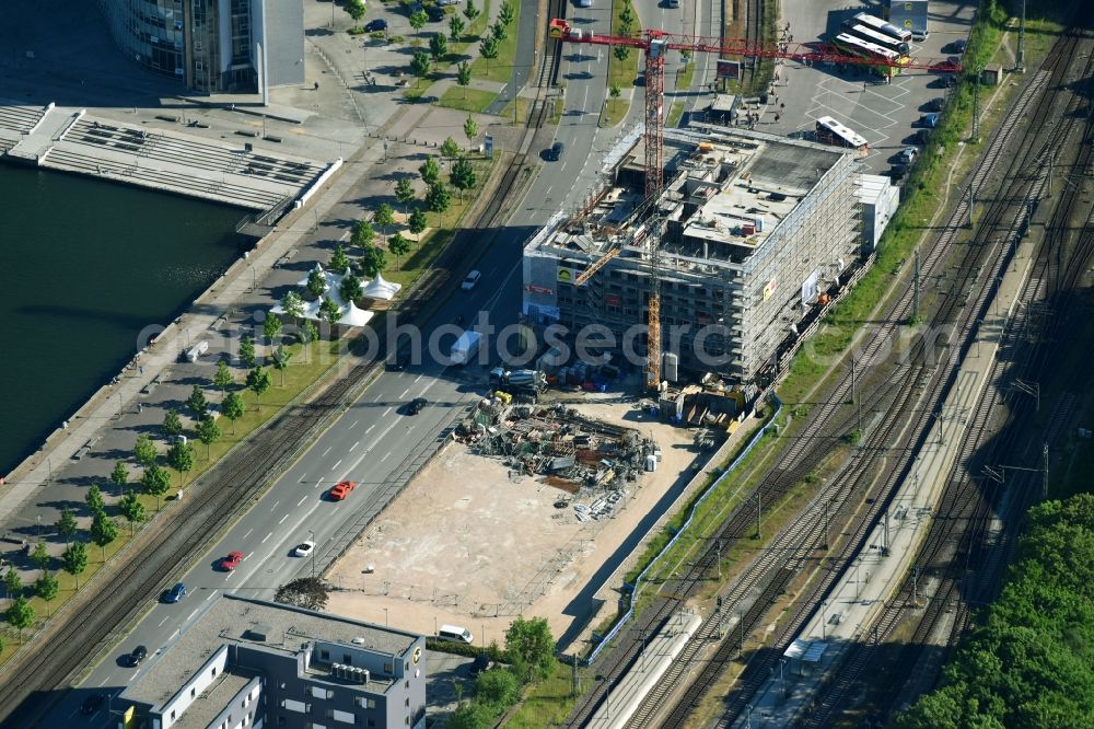 Aerial photograph Kiel - Construction site to build a new office and commercial building of Barmer GEK on Kaistrasse in Kiel in the state Schleswig-Holstein, Germany