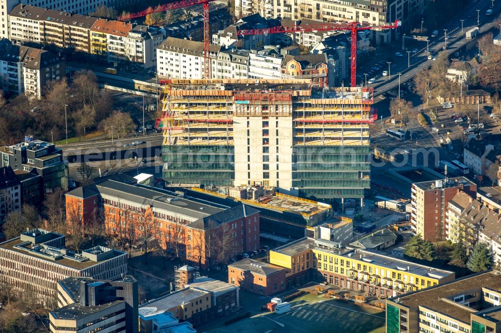 Aerial photograph Düsseldorf - Construction site to build a new office and commercial building in the Rossstrasse next to the Grey Duesseldorf GmbH in the district Stadtbezirk 1 in Duesseldorf in the state North Rhine-Westphalia