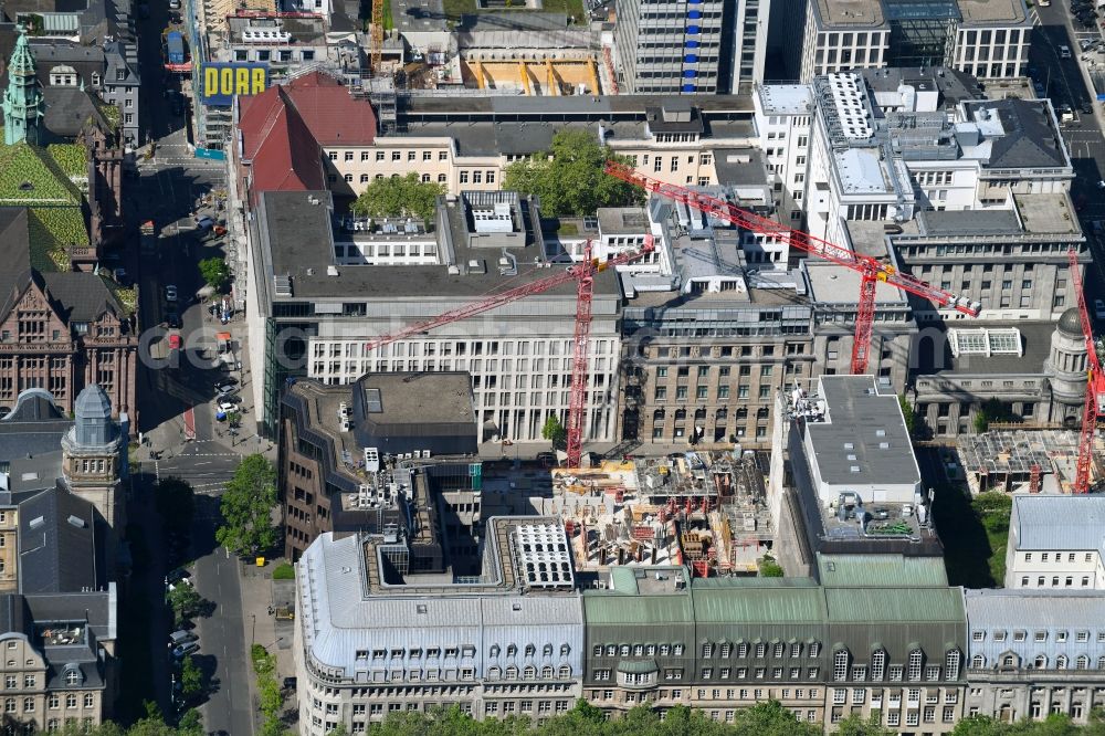 Düsseldorf from above - Construction site to build a new office and commercial building KOe-QUARTIER on Koenigsallee - Breite Strasse in Duesseldorf in the state North Rhine-Westphalia, Germany