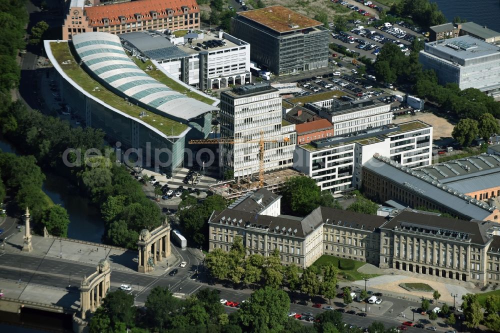 Berlin from the bird's eye view: Construction site to build a new office and commercial building Salzufer - Englische Strasse Company RD bud Sp. z o.o. in Berlin