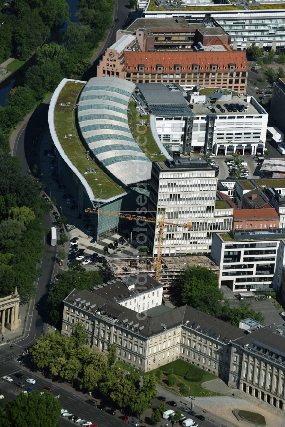 Aerial photograph Berlin - Construction site to build a new office and commercial building Salzufer - Englische Strasse Company RD bud Sp. z o.o. in Berlin