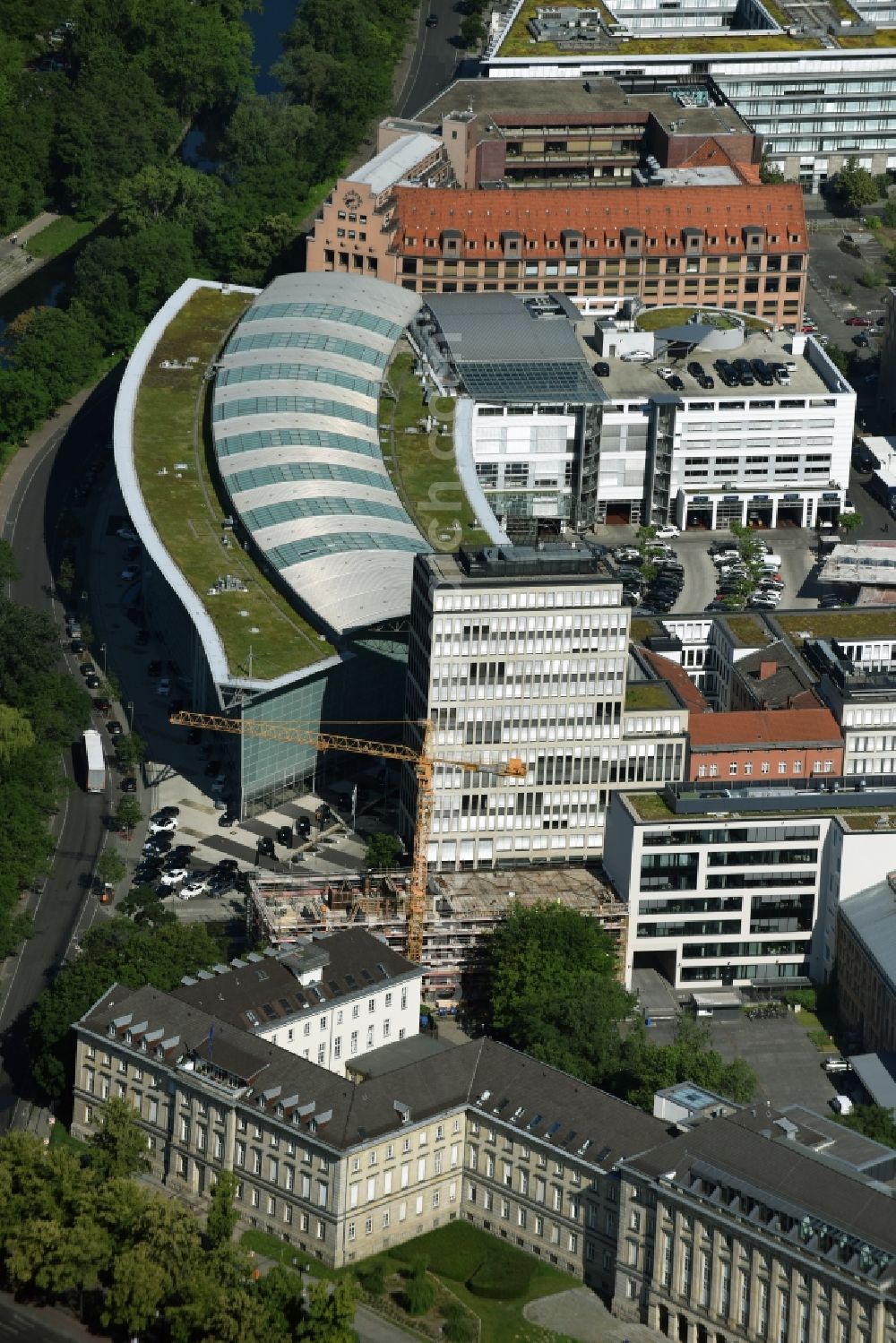 Berlin from above - Construction site to build a new office and commercial building Salzufer - Englische Strasse Company RD bud Sp. z o.o. in Berlin