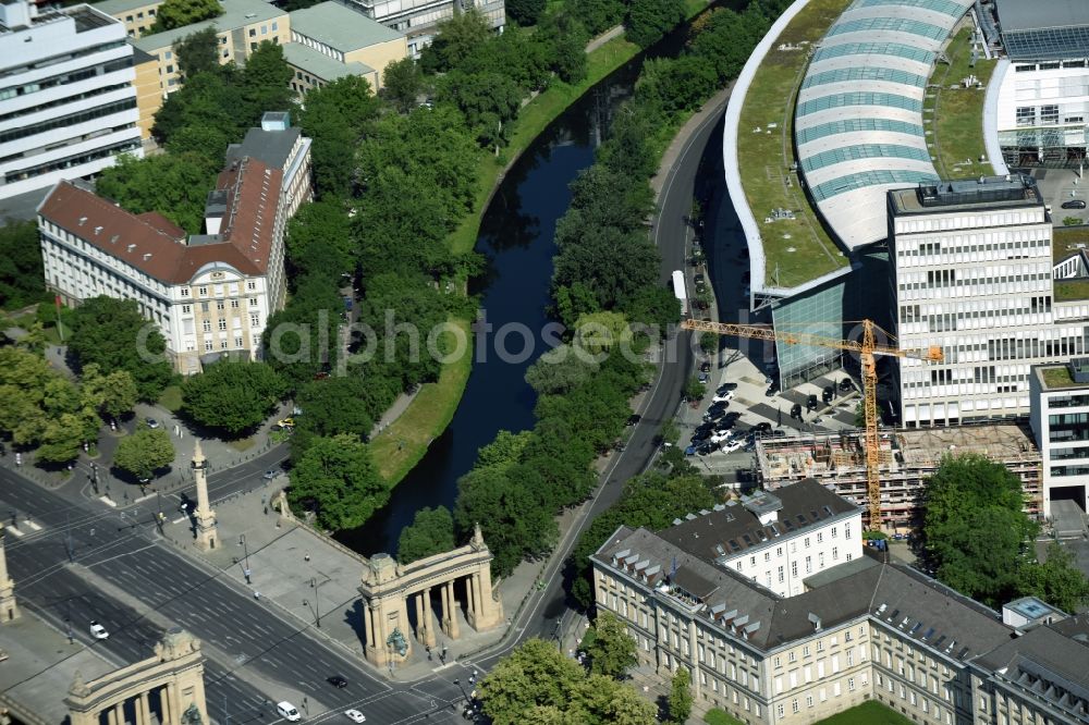 Berlin from the bird's eye view: Construction site to build a new office and commercial building Salzufer - Englische Strasse Company RD bud Sp. z o.o. in Berlin