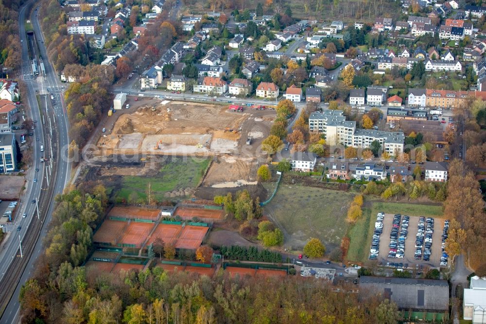 Aerial image Bochum - Construction site to build a new office and commercial building of Vonovia Zentrale in Bochum in the state North Rhine-Westphalia