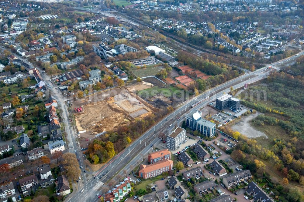 Bochum from above - Construction site to build a new office and commercial building of Vonovia Zentrale in Bochum in the state North Rhine-Westphalia