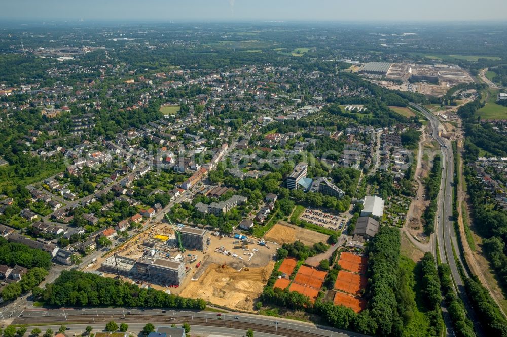 Bochum from above - Construction site to build a new office and commercial building of Vonovia Zentrale in Bochum in the state North Rhine-Westphalia