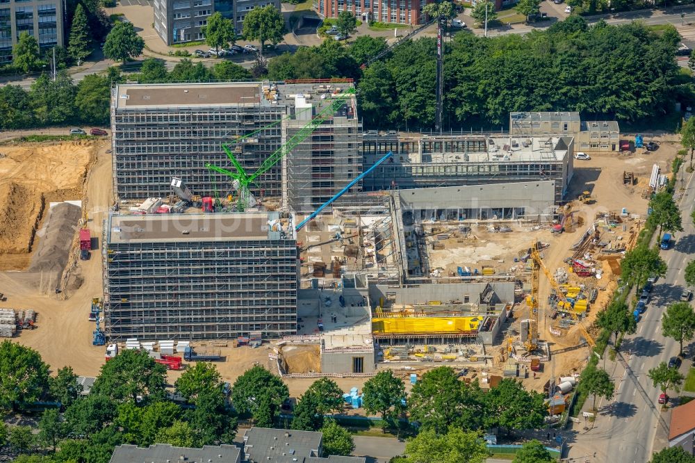 Aerial image Bochum - Construction site to build a new office and commercial building of Vonovia Zentrale in Bochum in the state North Rhine-Westphalia