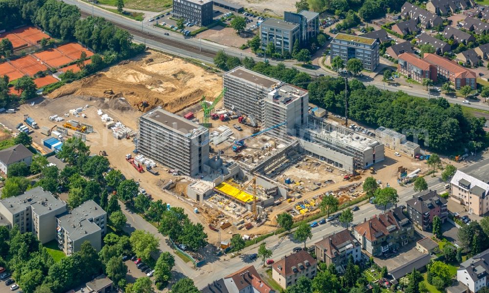 Bochum from above - Construction site to build a new office and commercial building of Vonovia Zentrale in Bochum in the state North Rhine-Westphalia