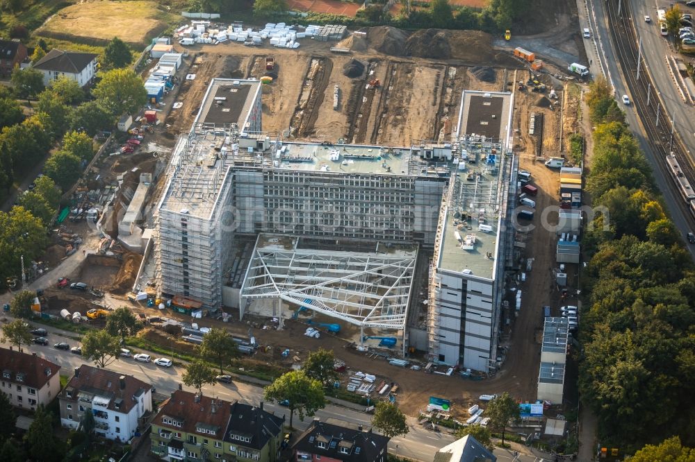 Bochum from above - Construction site to build a new office and commercial building of Vonovia Zentrale in Bochum in the state North Rhine-Westphalia