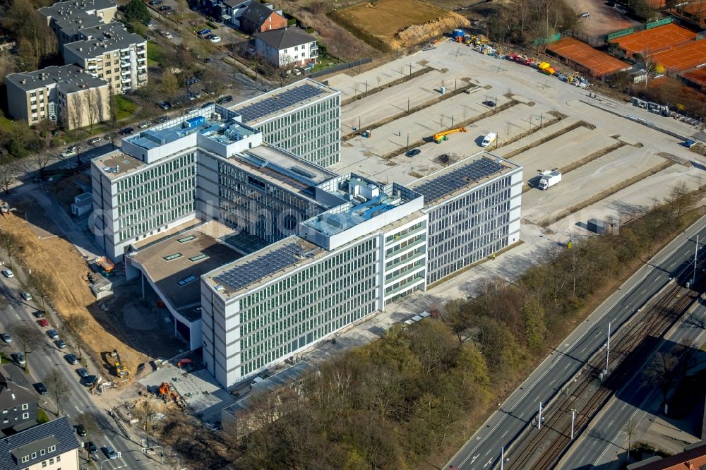 Bochum from above - Construction site to build a new office and commercial building of Vonovia Zentrale in Bochum in the state North Rhine-Westphalia