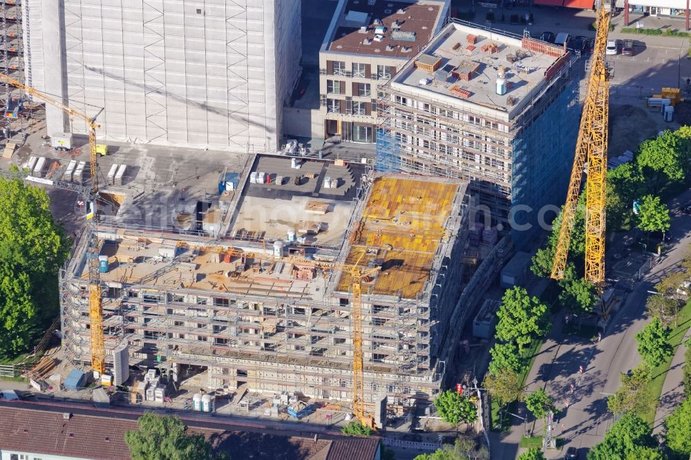 Aerial image München - Construction site for the new building at the Zuericher Strasse in Munich in the state Bavaria, Germany