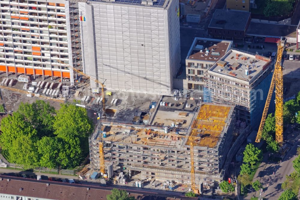 Aerial photograph München - Construction site for the new building at the Zuericher Strasse in Munich in the state Bavaria, Germany