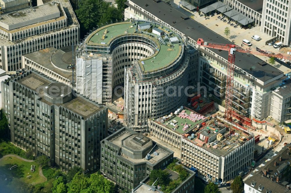 Aerial photograph Köln - Construction site to build a new office and commercial building to the Revitalization and restoration monument - office buildings rotunda GQ1 and GQ23 Im Klapperhof in Cologne in the state North Rhine-Westphalia, Germany