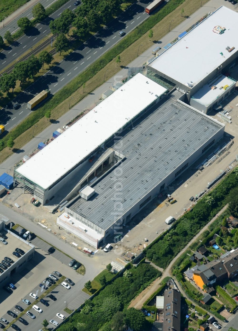 Aerial photograph Dortmund - Construction site for the new building Office and commercial building complex at the Ludwig Lohner-Strasse in Dortmund in the state North Rhine-Westphalia