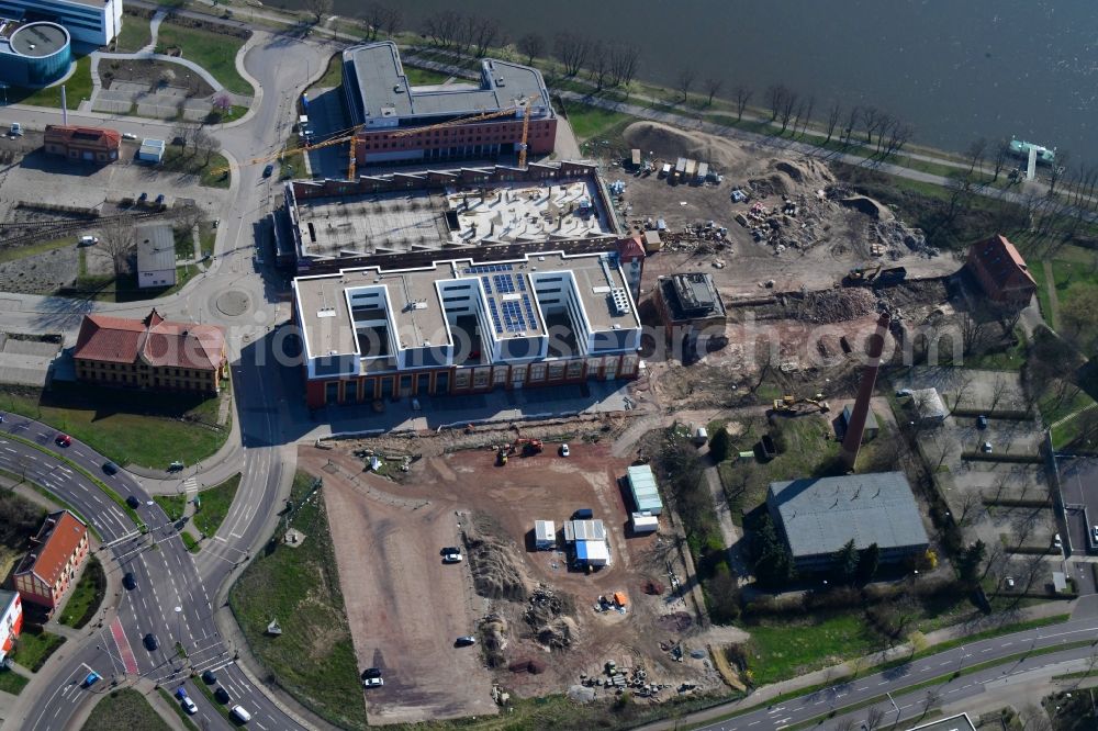 Aerial image Magdeburg - Building site office building on Joseph-von-Fraunhofer-Strasse in Magdeburg in the state Saxony-Anhalt, Germany