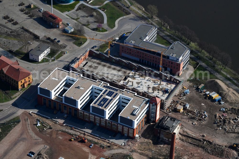 Aerial photograph Magdeburg - Building site office building on Joseph-von-Fraunhofer-Strasse in Magdeburg in the state Saxony-Anhalt, Germany