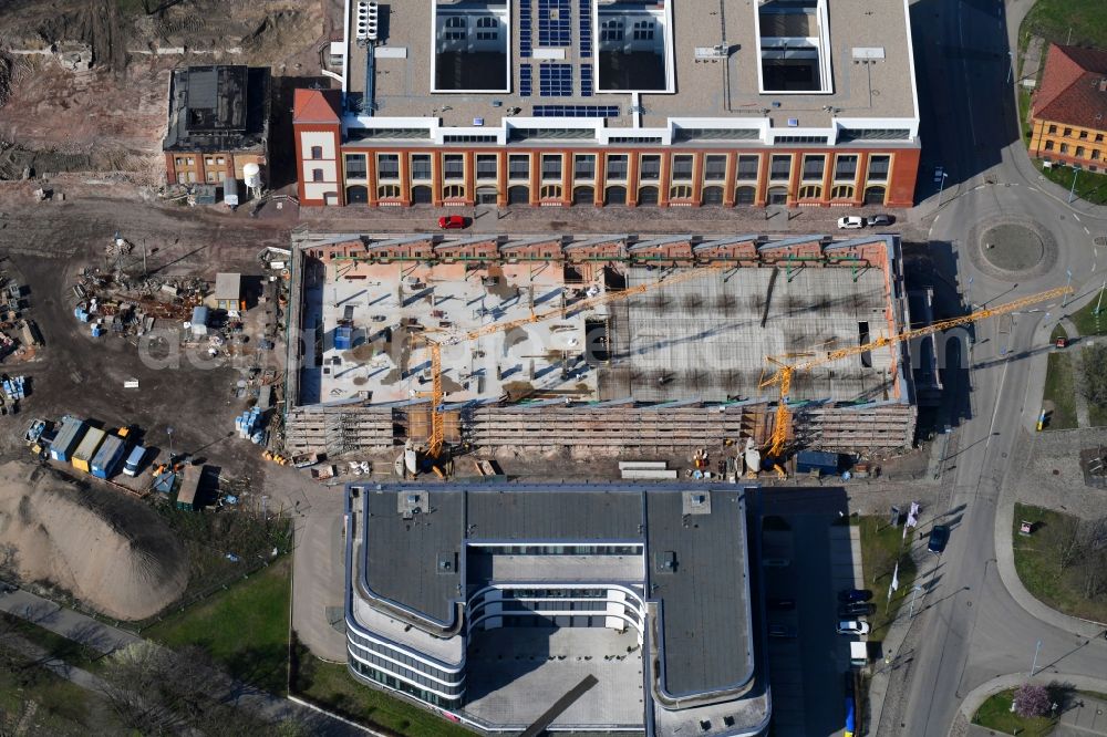 Aerial image Magdeburg - Building site office building on Joseph-von-Fraunhofer-Strasse in Magdeburg in the state Saxony-Anhalt, Germany