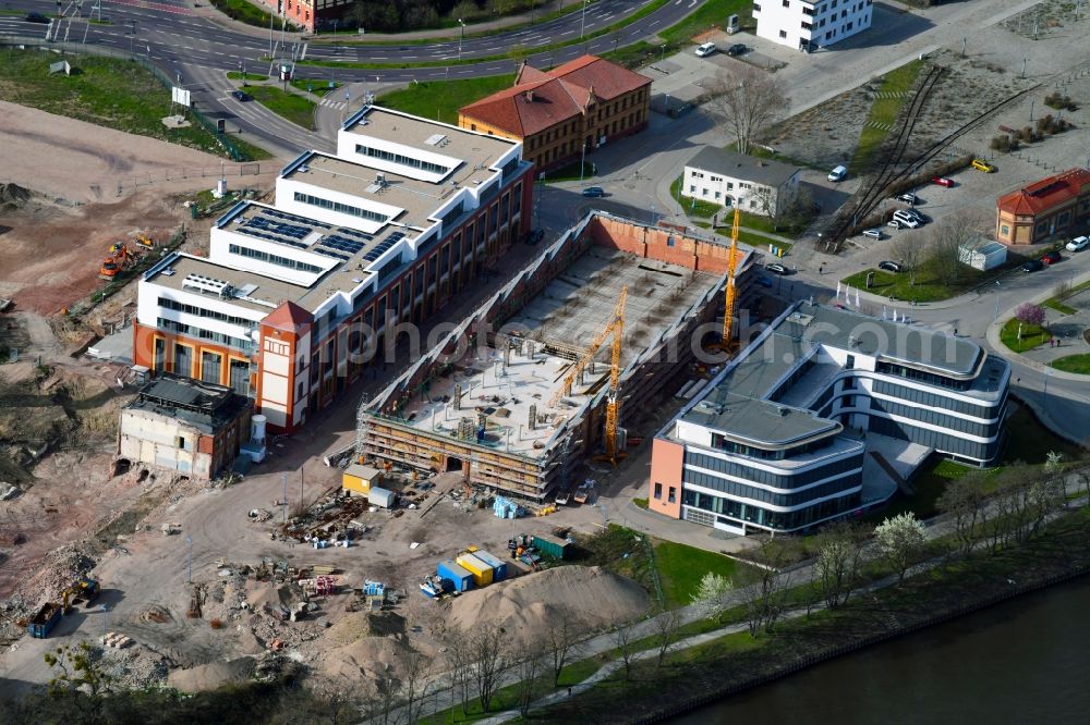 Aerial image Magdeburg - Building site office building on Joseph-von-Fraunhofer-Strasse in Magdeburg in the state Saxony-Anhalt, Germany