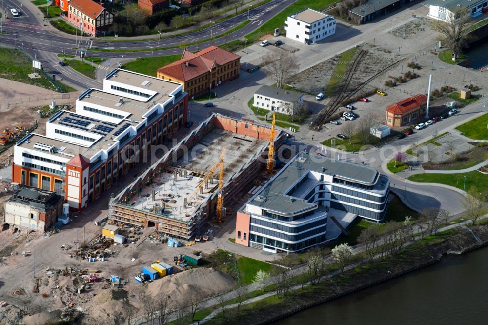 Aerial photograph Magdeburg - Building site office building on Joseph-von-Fraunhofer-Strasse in Magdeburg in the state Saxony-Anhalt, Germany