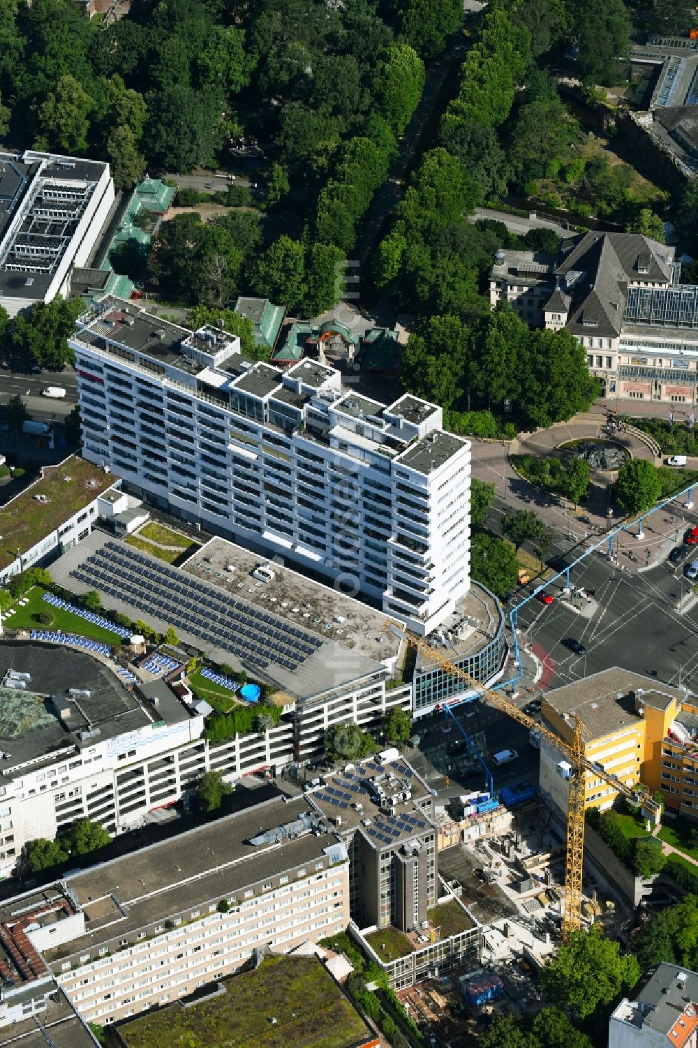 Aerial image Berlin - Construction site for the new building of the office building Nuernberger Strasse in the district Charlottenburg in Berlin, Germany