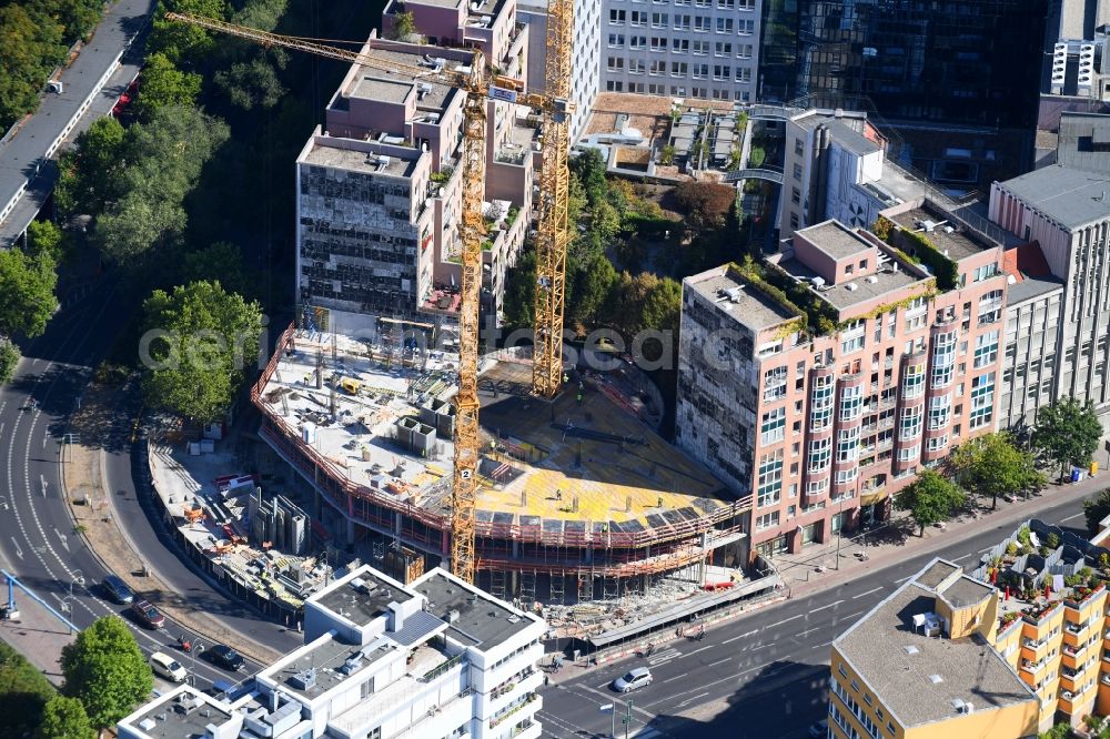 Aerial photograph Berlin - Construction site for the new building of the office building Nuernberger Strasse in the district Charlottenburg in Berlin, Germany