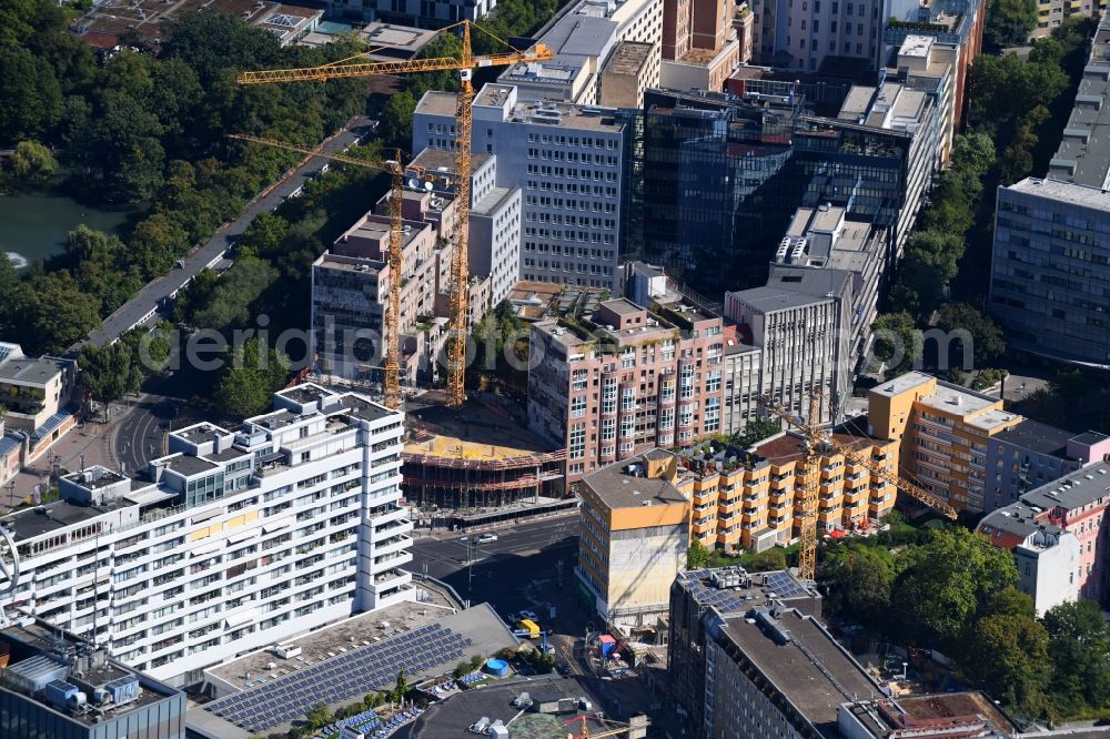 Aerial photograph Berlin - Construction site for the new building of the office building Nuernberger Strasse in the district Charlottenburg in Berlin, Germany