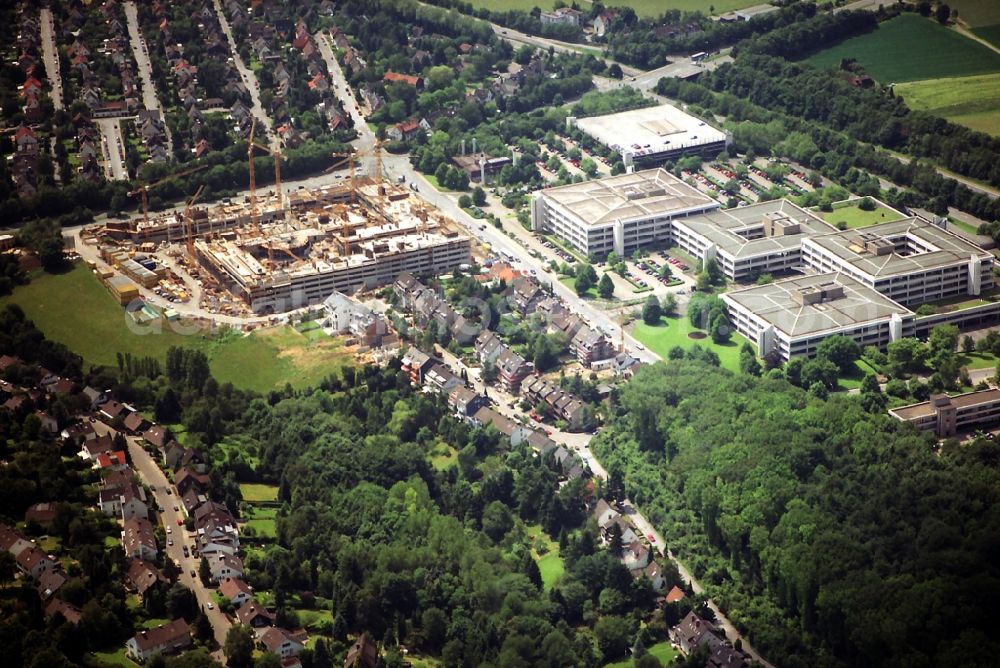 Aerial photograph Essen - Construction site to build a new office park Bredeney in the same district of Essen in North Rhine-Westphalia. Law, the German headquarters of Karstadt