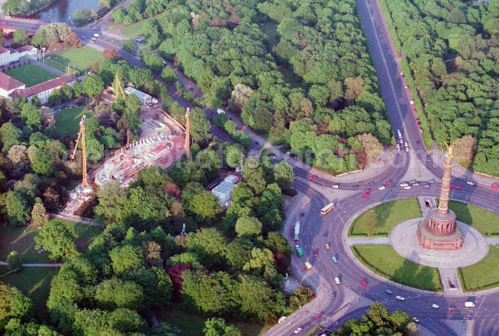 Aerial photograph Berlin - Construction site for the new building of Bunofpraesidialamtes in the district Tiergarten in Berlin, Germany