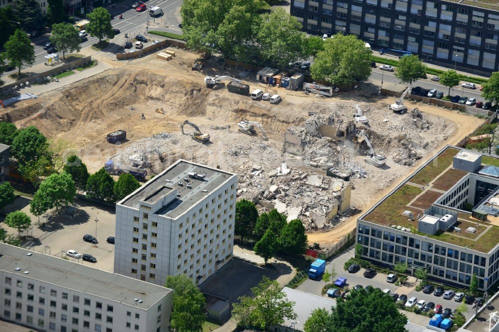 Frankfurt am Main from above - Construction site for the new building Campus-Meile in Frankfurt in the state Hesse