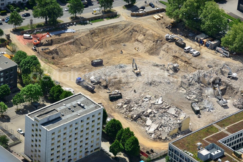 Aerial image Frankfurt am Main - Construction site for the new building Campus-Meile in Frankfurt in the state Hesse