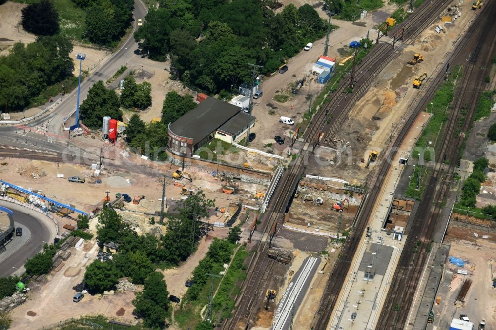 Aerial image Magdeburg - Construction site for the new channel building Citytunnel in Magdeburg in the state Saxony-Anhalt