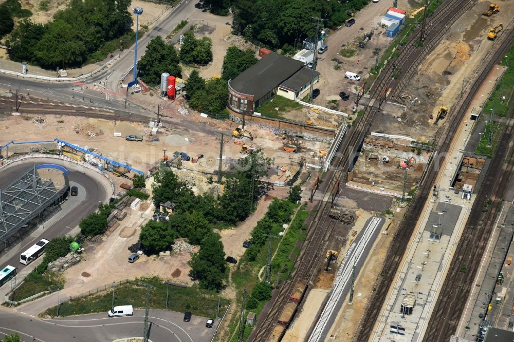 Aerial photograph Magdeburg - Construction site for the new channel building Citytunnel in Magdeburg in the state Saxony-Anhalt