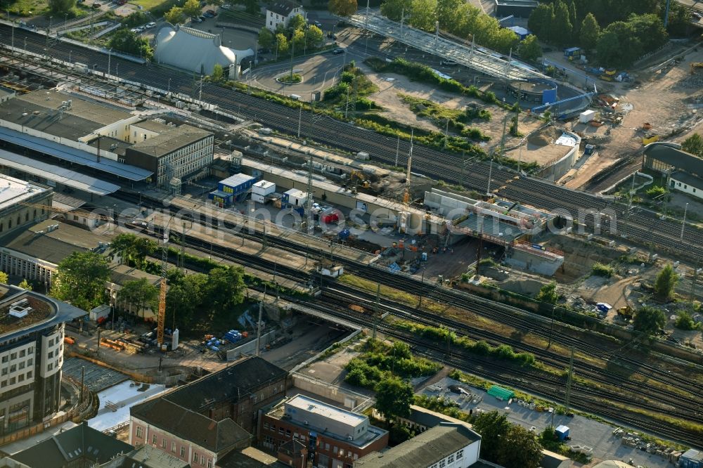 Aerial photograph Magdeburg - Construction site for the new channel building Citytunnel in Magdeburg in the state Saxony-Anhalt