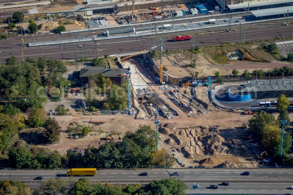 Aerial image Magdeburg - Construction site for the new channel building Citytunnel in Magdeburg in the state Saxony-Anhalt